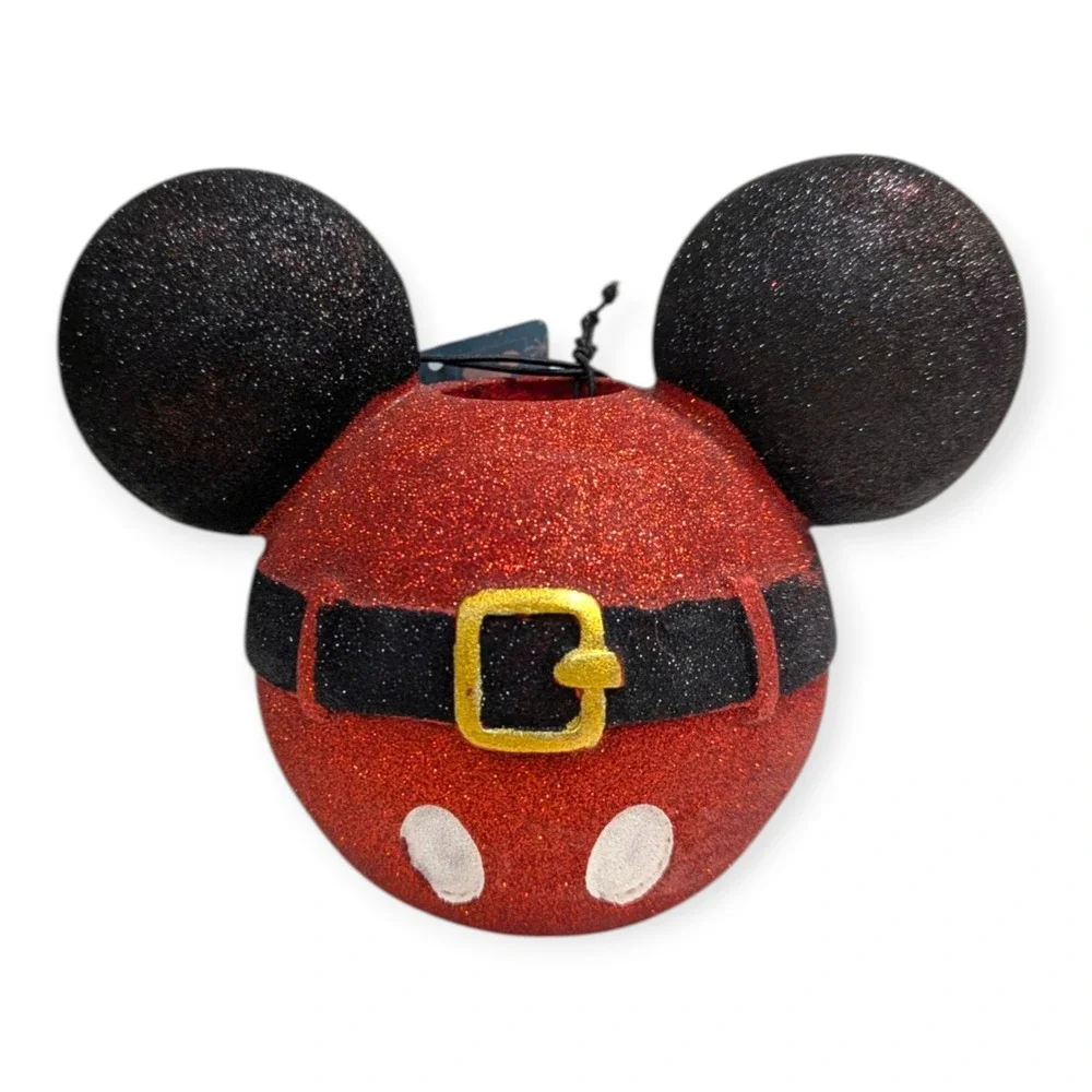Disney Mickey Minnie Mouse Christmas Soap Dispenser Toothbrush Holder‎ Set NEW